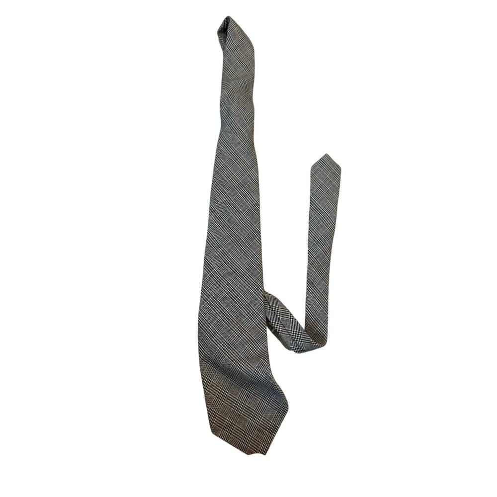 Vintage Polo Ralph Lauren 100% Wool Glen Plaid Necktie Made in Spain Preppy